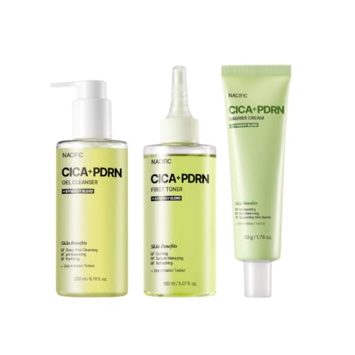 NACIFIC Cica PDRN Green Wave Kit | Cica PDRN Gel Cleanser, First Toner, Barrier Cream