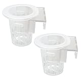 Pssopp Hanging Aquarium Plant Holder, Aquatic Plants Holder with Fixed Frame Aquarium Planter Cup Decorations Pot for Daffodils Lucky Bamboo