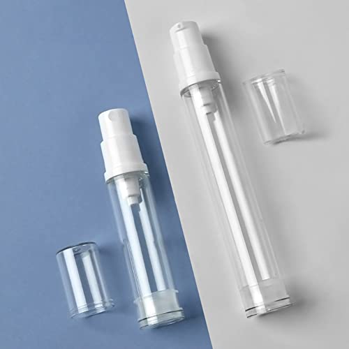 FSSTUD 10 Stück transparente luftlose Pumpflaschen leere Vakuum Lotion Spender Reise Creme Pumpe Behälter Nachfüllbare Kosmetik Aufbewahrungsfläschchen 10ml