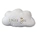Nunbee Peluche Nube Corona Cuore Stella Luna Cuscini Sagomati Peluche Farcito Peluche Regalo Bambini Camera Decorazione 22x12.6 Inch / 56x32 cm -- Bianca Nube