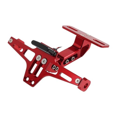 BTCTLPLMKK For CRF300L CRF300 RALLY バイク用 調整式ウィンカーナンバープレートブラケット バイク用 ナンバープレートステー(Red-bracket)