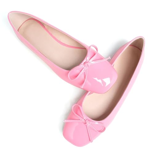 Image of Dear Time Women's Casual Foldable Ballet Flats Square Toe Ballerina Flats Shoes Comfortable