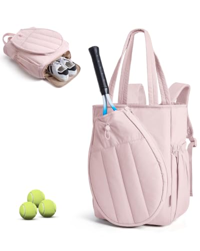 Image of BAGSMART Tennis Gym Bag for Women, Quilted Pickleball 15.6 inch Laptop Backpack