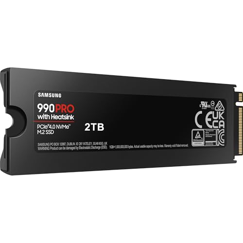 Image of Samsung 990 PRO w /Heatsink SSD 2TB PCIe 4.0 M.2 Internal Solid State Hard Drive, Fastest Speed for Gaming, Heat Control, Direct Storage and Memory Expansion, Compatible w / Playstation5, MZ-V9P2T0CW