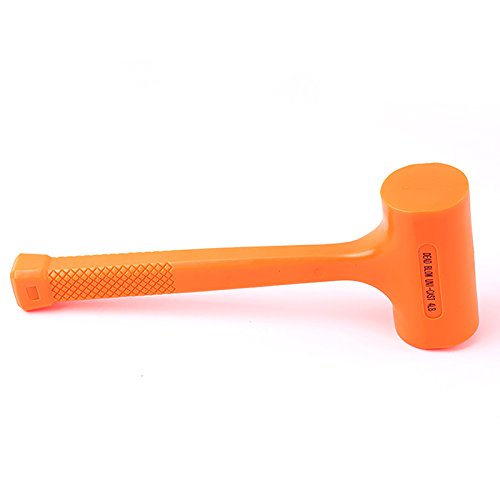 4LB Dead Blow Hammer Mallet 14-1/2 Length Non-Marring Rubber Coating Neon Orange