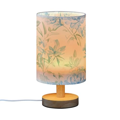 Lampara de mesa azul flores para cuarto pequeño miniatura 2
