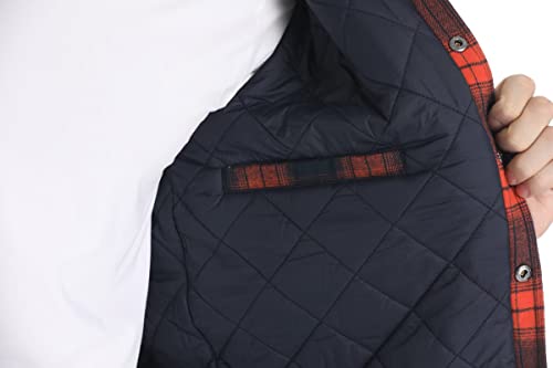 Magcomsen Mens Flannel Shirt Jacket Thermal Quilted Winter Jackets For Men Plaid Jacket Mens Work Jacket Padded Jacket Thanksgiving Shirt Jacket #TOP5