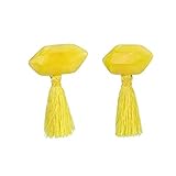  ZHWM Aretes Pendientes De clip Aros Declaración De Flecos Pendiente De Acrílico Pendiente De La Vendimia Verde Encanto De La Borla Pequeños Pendientes para Las Mujeres Joyería De La Boda Regalo, E