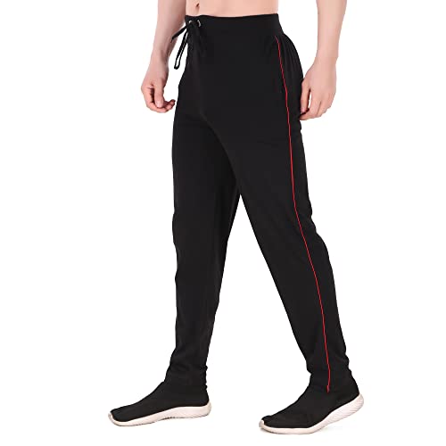 Image of Mens Regular Fit Trackpants with Zipper Pockets (101)
