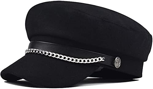 WAZHX Utumn Catena Invernale Berretti Militari di Lana Nera per Donna  Berretto Militare Piatto Femminile Cappello Salior Berretto da Viaggio per  Ragazza Berretto da Donna Pittore 55-58Cm Nero : Amazon.it: Abbigliamento