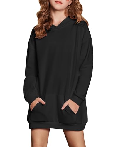 Arshiner Mädchen Hoodie Lang Kinder Winter Kapuzenpullover Mode Freizeit...