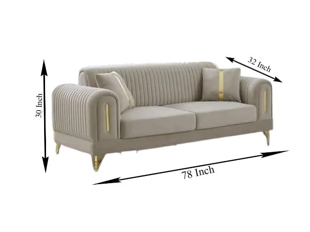 Image of A to Z Furniture Classic Chesterfield Sofa Set Luxury Chesterfield Sofa in for Home Living Room & Office (3 Seater Sofa Grey)