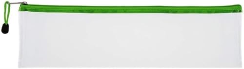 Treeline PVC Pencil Bag with Zip, 33 cm Size, Clear/Green