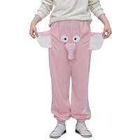 Generisch Elephant Pajama Pants for Kids Boys Girls Cute Animal Pants Funny Cartoon Elephant Big Nose Ears Trunk Pajama Pants Autumn Lightweight Fleece Sleepwear for Kids