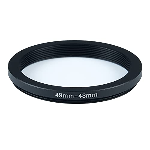 Image of 49mm to 43mm Step-Down Ring Filter Adapter for All Brands UV ND CPL Metal Ring Step-Down Rings Adapter Filter (49mm-43mm)