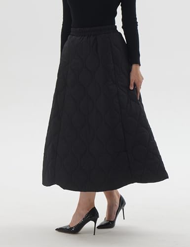 Women Winter Warm Skirt Black Cotton Skirt A-Line Skirt Plus Size Customize Skirt With Pocket4