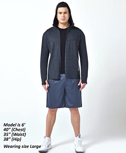 Liberty Imports TOP-367 2 Pack Men'S Fleece Zip Up Hoodies With Zipper Pockets Thumb Holes thumb #3