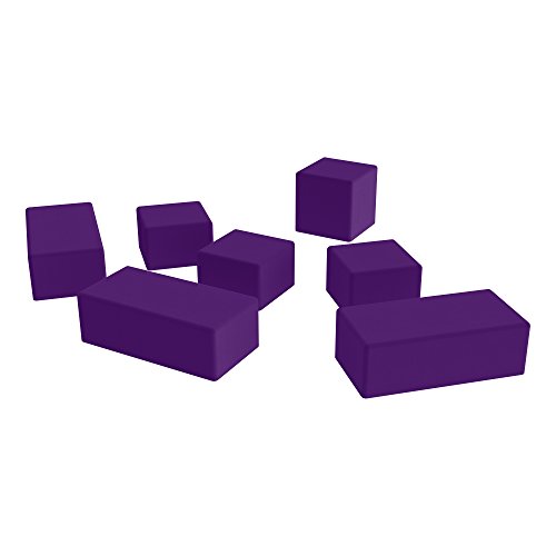 Image of Sprogs 18 inch H Structured Rectangle Stool -Flexible Modular Collaborative Soft Seating for Office, Home, Lounge and School Classrooms with Durable Frame & Set of 2 inch Legs Add-on - Purple