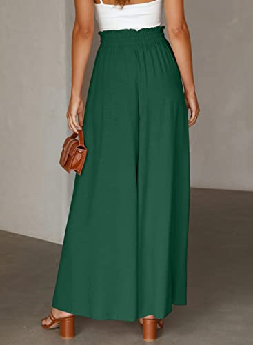 Image of Dokotoo Pants for Women Casual Elastic Waist Wide Leg Pants with Pockets