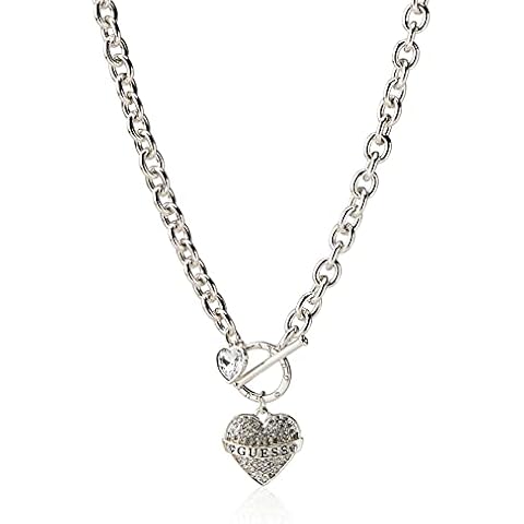 GUESS Women's Silver Toggle Logo Charm Necklace Cover