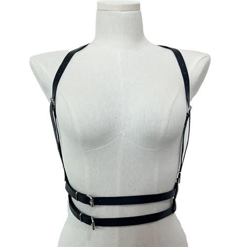 Punk Body Chain Leather Belt for Women Goth BDSM Lingerie Bondage Harness Belt Rave Fashion Accessories(Black)4