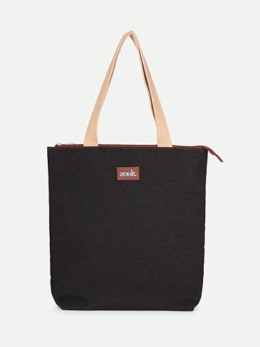 Image of ZOUK Ivy Tote Bag for Women | Handcrafted Jute Khadi with Vegan Leather Handles | Lightweight, Foldable & Travel-Friendly Everyday Carry Bag |