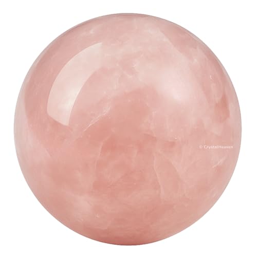 Image of Certified Rose Quartz Crystal Ball for Meditation | Premium Crystal Vastu Items for Home and Feng Shui Items for Good Luck - Pooja Supplies and Spiritual Practices (1 Inch)