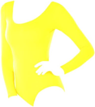 Dance 4 Less Long Sleeve Leotard Adults (X-Large (13-14), Yellow)