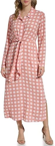 Calvin Klein Womens Printed Long Sleeve Dress