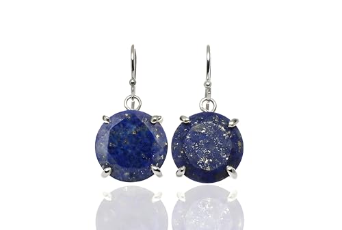 Or 14k et lapis lazuli boucles d'oreilles de luxe Anémone