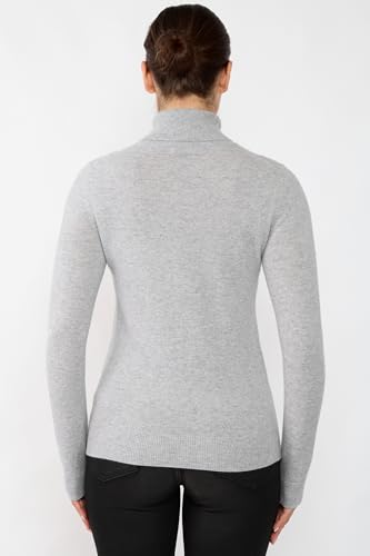 Image of JENNIE LIU Women's 100% Pure Cashmere Long Sleeve Pullover Turtleneck Sweater