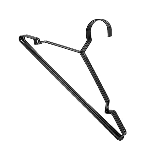 Levemolo 5pcs Home Hangers Clothes Rack Coat Hangers Clothes Suit Hangers Wire Cloth Hanger Trouser Hanger Thickened Hangers Clothes Hanging Racks Notched Hangers Metal Hangers Black