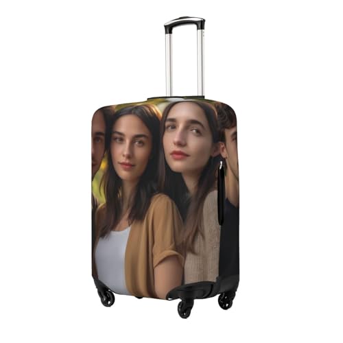 Personalized Photo Text Travel Luggage Cover Fits 18"-21" Luggage, Custom Washable Spandex Suitcase Covers for Work Outdoor2