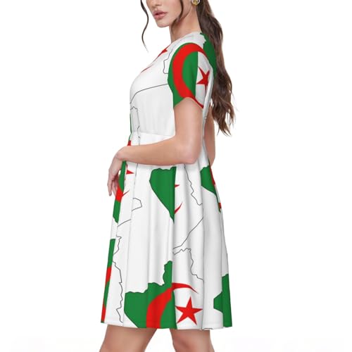 Robe midi drapeau algérien fluide pour vos vacances d'été - 2