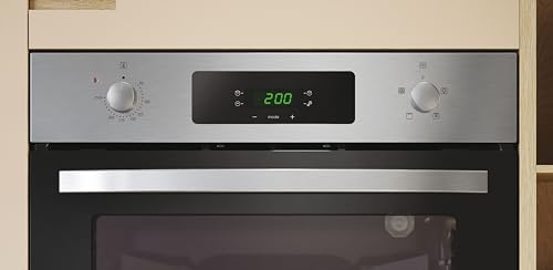 Candy FIDCX405 Integrated 65 Litre, Fan Oven with Easy Clean Enamel - Black glass with stainless steel - A Rated