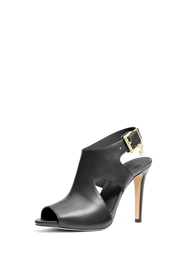 Michael Kors Women's Harper Heeled Sandal, Leather/Black, 5.5