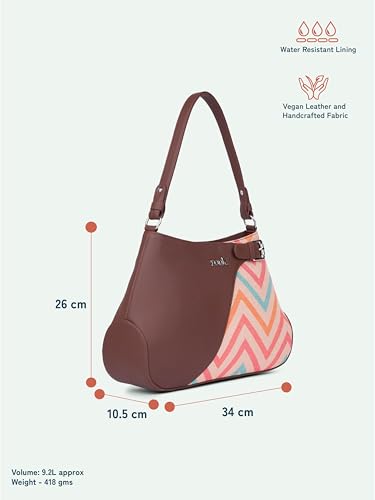 Image of ZOUK Ira Handbag | Stylish Women's Handbag | Luxury Shoulder Bag for Women | Trendy | Fancy Ladies Handbags | Small Purse for Events | Water-Resistant