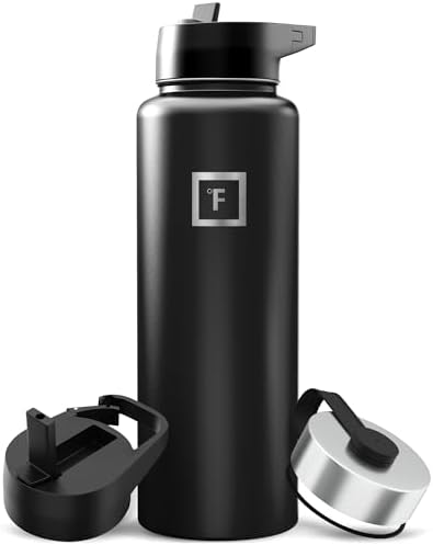 IRON °FLASK Camping & Hiking Hydration Flask with Straw, Wide Mou...