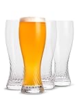 Twistedflow Beer Glasses Set of 4 | 20 Oz, Crystal glass, Advanced Twisted Design, Premium gift box, Lead-Free