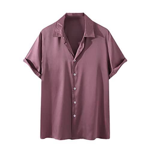 Chemise manches courtes homme violette S vêtement streetwear été
