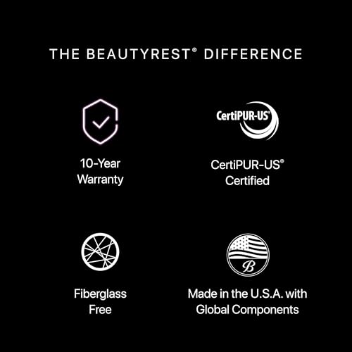 Image of Beautyrest Silver BRS900 12.25 inch Medium Full Mattress, Cooling Technology, Supportive, CertiPUR-US, 100-Night Sleep Trial, 10-Year Limited Warranty, White
