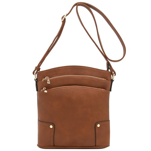 Image of ALYSSA Triple Zip Pocket Large Crossbody Bag