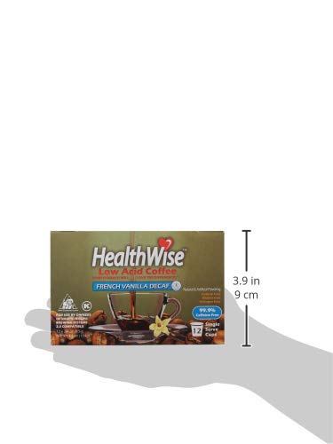 Healthwise French Vanilla Decaf Low Acid Coffee K-Cups - Swiss Water Process - Acid Reflux, Heartburn, Gastro Issues - Healthier Coffee For Sensitive Stomachs - Available In 4 Different Flavors - 12 Count (Pack Of 1) #TOP7