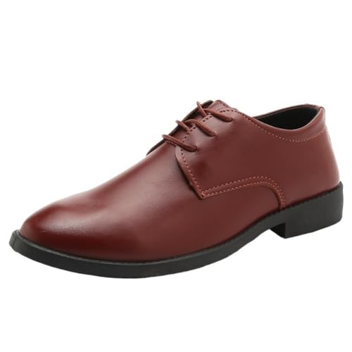 Mens Business Dress Shoes Leather Oxford Shoes Casual Korean Style Fashion Versatile Breathable Leather Shoes Lace up