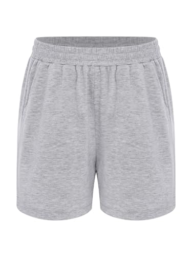 Kids Girls Boys Sports Shorts Elastic Waistband with Side Splits & Pockets for Running Soccer Basketball3