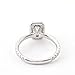 Dsnyu White Gold Fashion Rings for Women, Eternity Ring 14K White Gold with 4 Claws Rectangle Moissanite 1ct Band Trendy Size 6