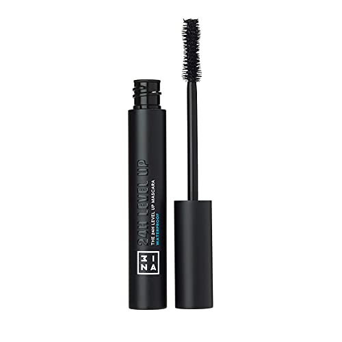 3Ina Makeup - Vegan - Cruelty Free - The 24H Level Up Mascara Waterproof 900 - Black Mascara Long Lashes - Waterproof - Extreme Definition - Volume Length Curve - Panoramic Effect - Metallic Tube - Hourglass Brush #TOP18