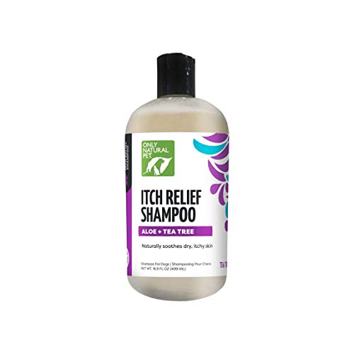 Only Natural Pet Itch Relief Shampoo with Aloe + Tea Tree for Dogs, Oatmeal Dog Shampoo for Dry Itchy Skin Allergies, Anti Itch Sensitive Skin No Sulfates, Parabens, Phosphates, Phthalates - 16.9 Oz