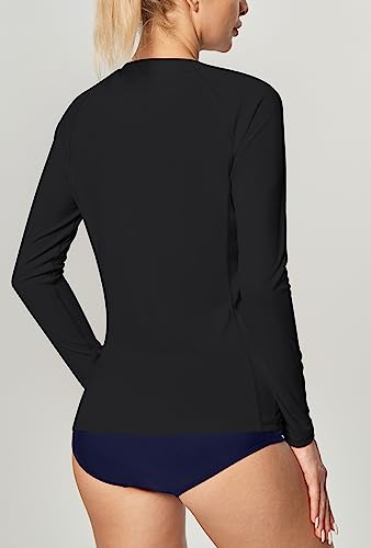 Image of IUGA Rash Guard for Women UPF 50+ SPF UV Protection Long Sleeve Workout Tops with Pockets Dry Fit Hiking Swim Shirt