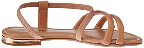 Sandália Feminina Beira Rio Rasteira Pele Stretch Salto Flat Bege 37